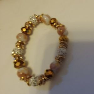 Gold And White Bracelet.
